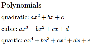 Polynomials